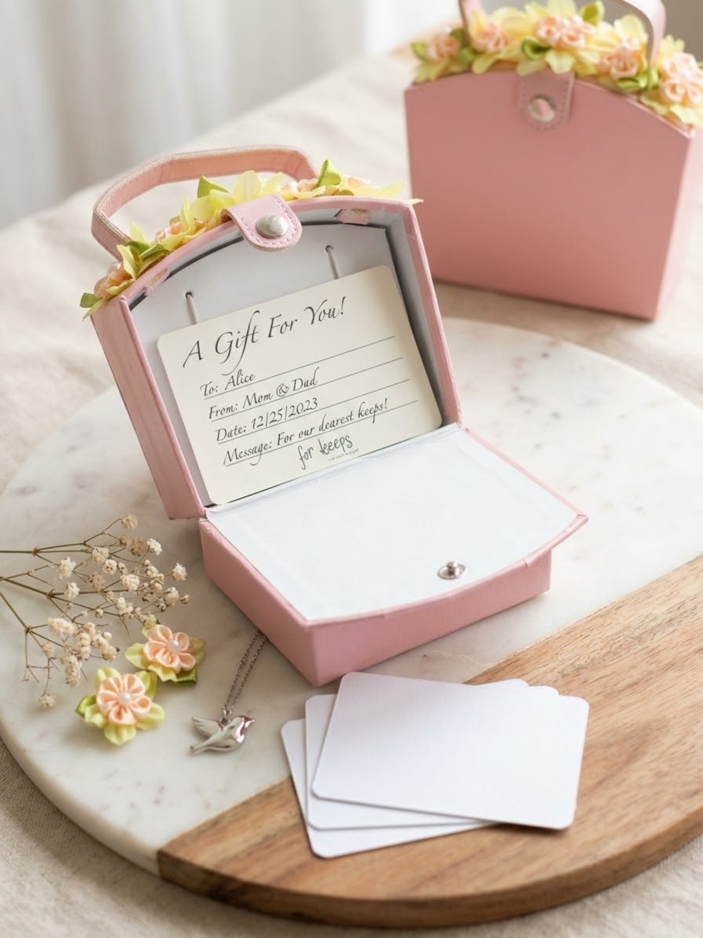 Pink Floral Card & Key Holder Box - Women Other Key & Card Holders
